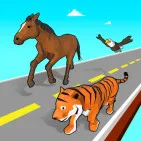Animal Transform Race is a super fun race where you will continuously transform into different animals to overcome obstacles. Every time the track changes, you have to choose the right animal to continue leading.