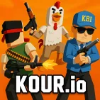 Kour.io is a multiplayer FPS IO game where you engage in intense gunfights across multiple maps and modes such as Free-for-all, Team Battle, Gunfight, and Hardpoint.